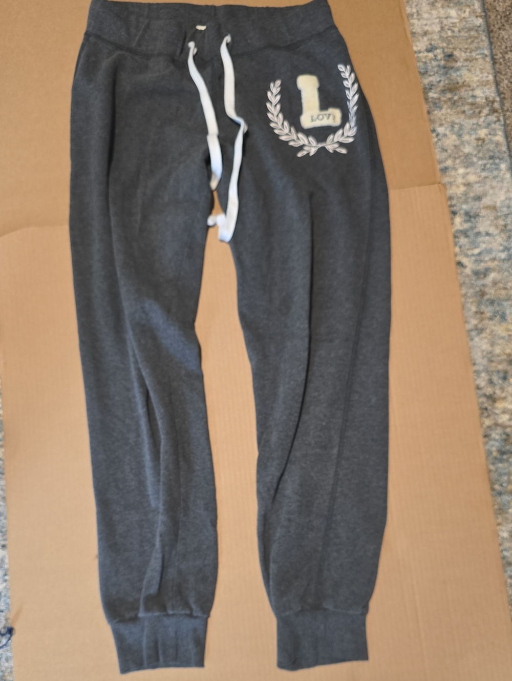 Reflex Dark Gray Jogger Sweatpants with White Drawstring #86